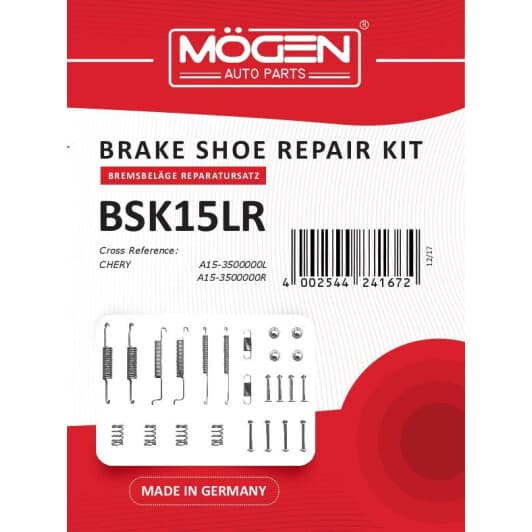 bsk15lr Mogen Монтажный комплект барабанных тормозных колодок