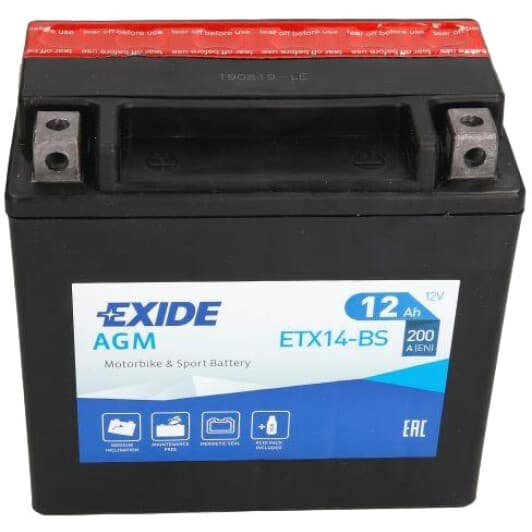 Аккумулятор Exide 6 CT-12-L AGM YTX14-BS
