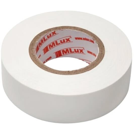Изолента MLux Base 152000005 белый ПВХ 19x18.29