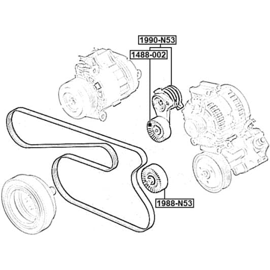 1988n53 Febest Обвідний ролик поліклинового ременя