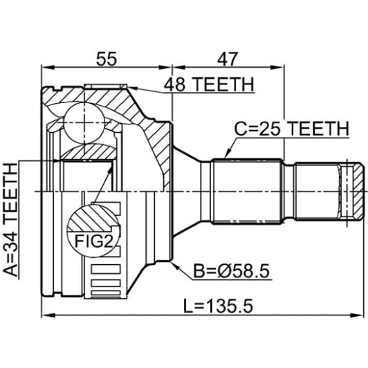 2510m59a48 Febest ШРУС