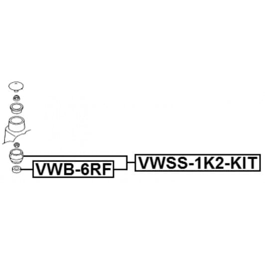 vwb6rf Febest Опорный подшипник амортизатора