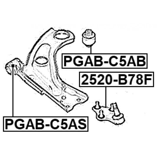 pgabc5as Febest Сайлентблок рычага