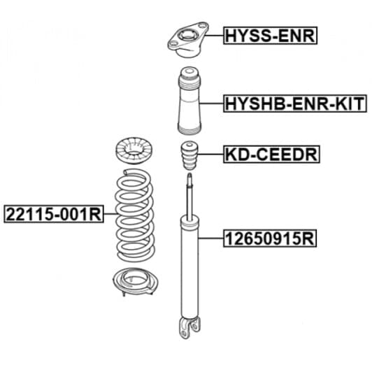 22115001r Febest Пружина підвіски
