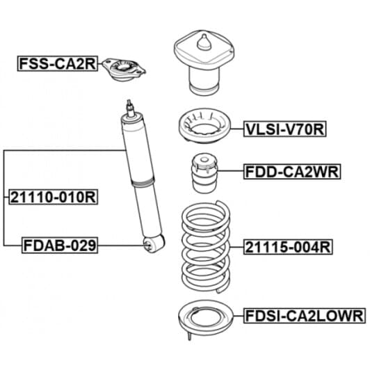 21115004r Febest Пружина подвески для Ford Mondeo