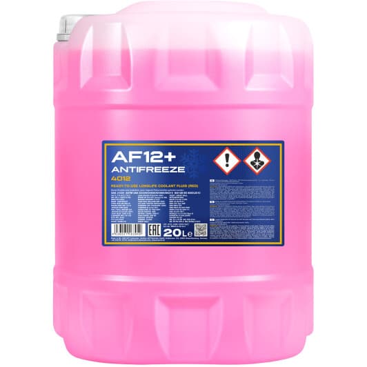 Mannol AF12+ Longlife G12+ красный -40 °C, 20 л (MN4012-20) готовый антифриз
