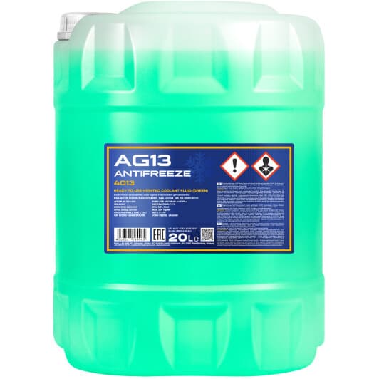 Mannol AG13 Hightec G13 зеленый -40 °C, 20 л (MN4013-20) готовый антифриз
