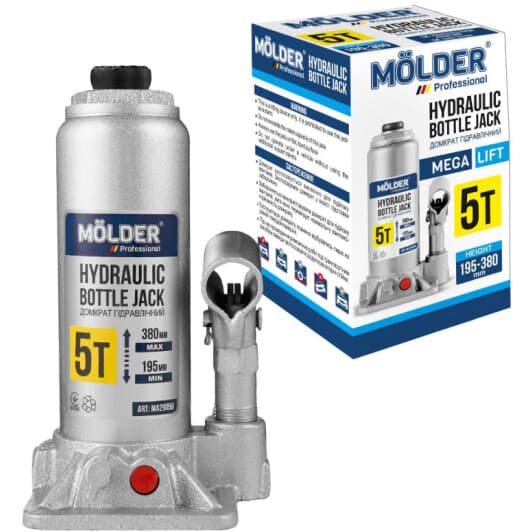 Домкрат Molder пляшковий гідравлічний 5 т MA29050