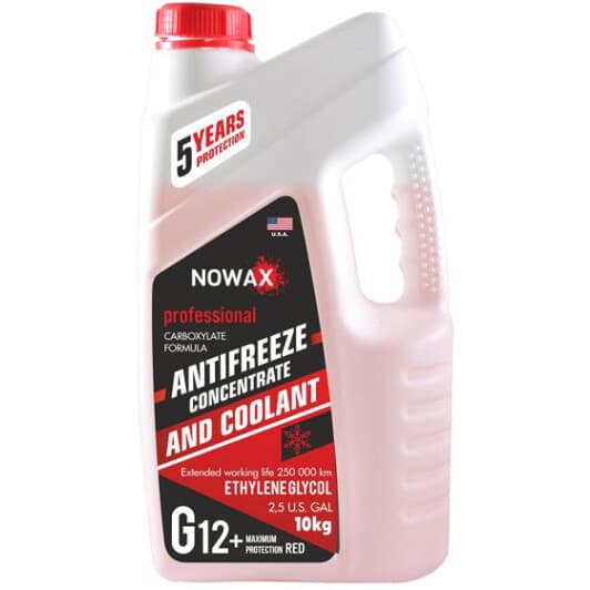 Nowax G12+ червоний 10 л (NX10006) концентрат антифризу