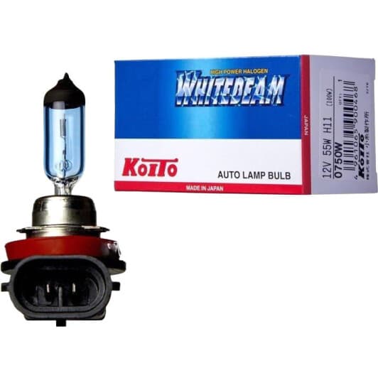 Автолампа KOITO Whitebeam H11 55 W прозрачно-голубая 0750W