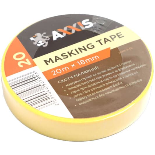 Малярний скотч Axxis Masking Tape MK918D-18 на паперовій основі 18 мм x 20 м