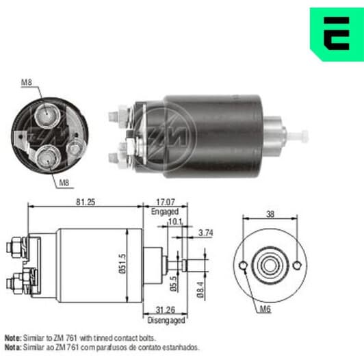 ZM1761 ERA Тягове реле стартера