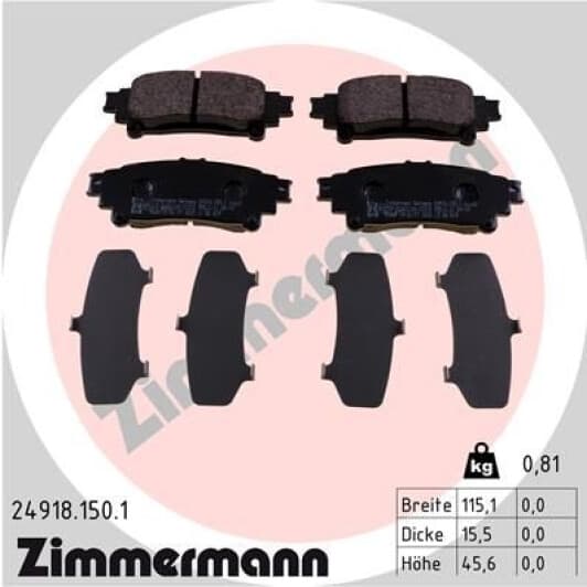 249181501 Zimmermann Гальмівні колодки