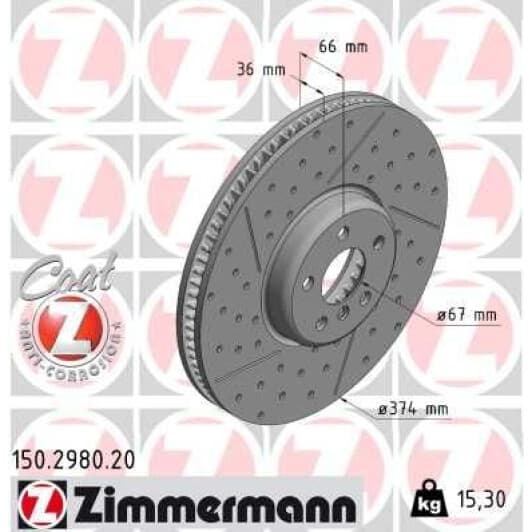 150298020 Zimmermann Тормозной диск