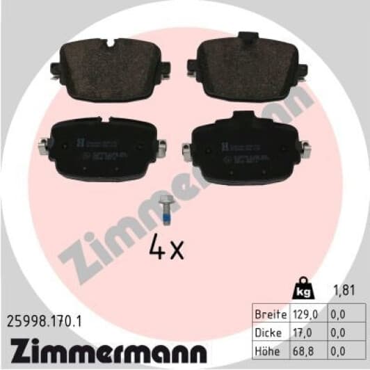259981701 Zimmermann Гальмівні колодки