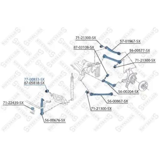 77-00933-SX Stellox Сайлентблок рычага