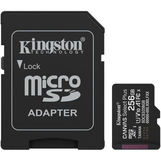 Карта пам’яті Kingston Canvas Select Plus MicroSD 256 ГБ з SD-адаптером