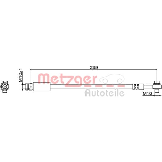 4111827 Metzger Тормозной шланг