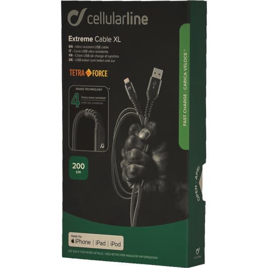 Кабель CellularLine Extreme TETRACABMFI2MK USB - Apple Lightning 2 м