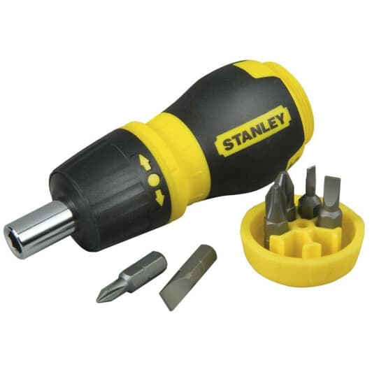 Отвертка реверсивная с набором бит Stanley Multibit Stubby 0-66-358