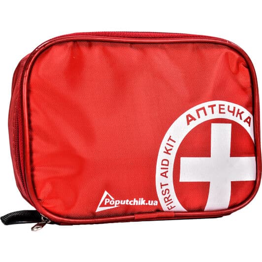 Аптечка автомобильная Poputchik DIN 13164 (Евростандарт) в мягком чехле 02-005-M