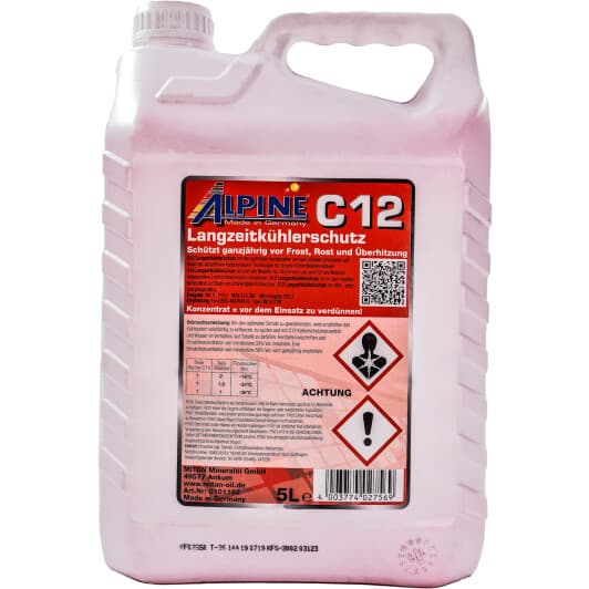 Alpine C12 G12 червоний 5 л (11855) концентрат антифризу
