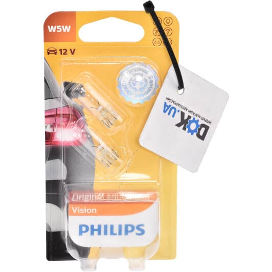 Автолампа Philips Vision W5W W2,1x9,5d 5 W 12961B2
