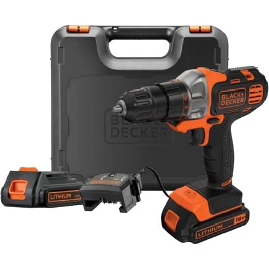 Шурупокрут BLACK+DECKER акумуляторний MT218KB (2 акумулятори + ЗП + насадки + чохол)