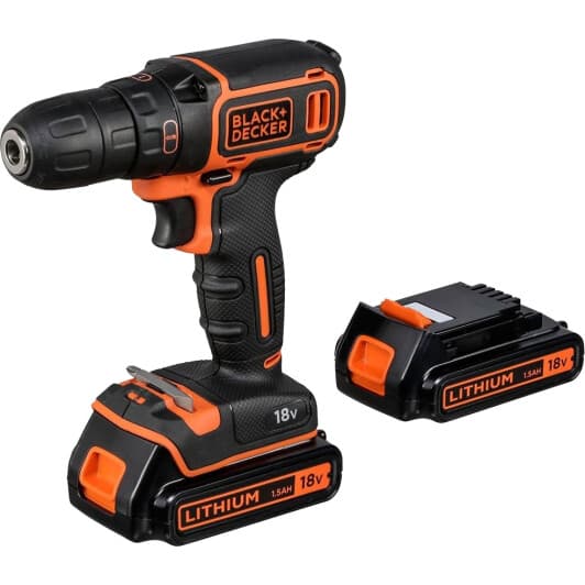 Шурупокрут BLACK+DECKER акумуляторний BDCDC18KB (2 акумулятори + ЗП + чохол)