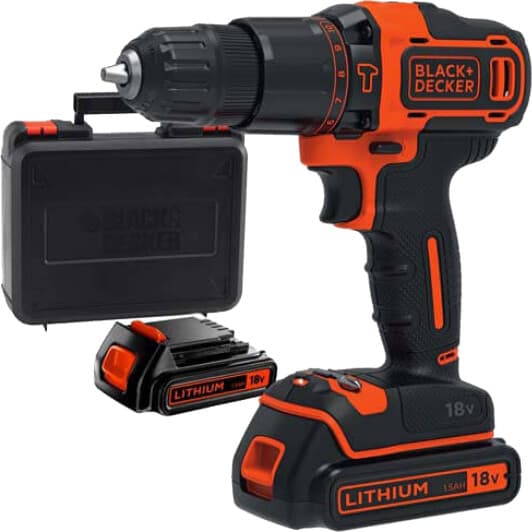 Шурупокрут BLACK+DECKER акумуляторний BDCHD18KB (2 акумулятори + ЗП)