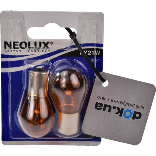 Автолампа Neolux® PY21W BAU15s 21 W оранжевая n58102b