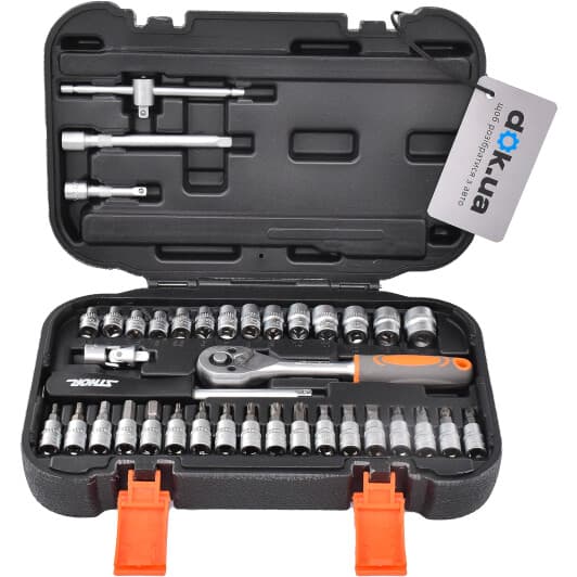 Набор торцевых головок и комплектующих STHOR 58640 1/4" (38 пр.)