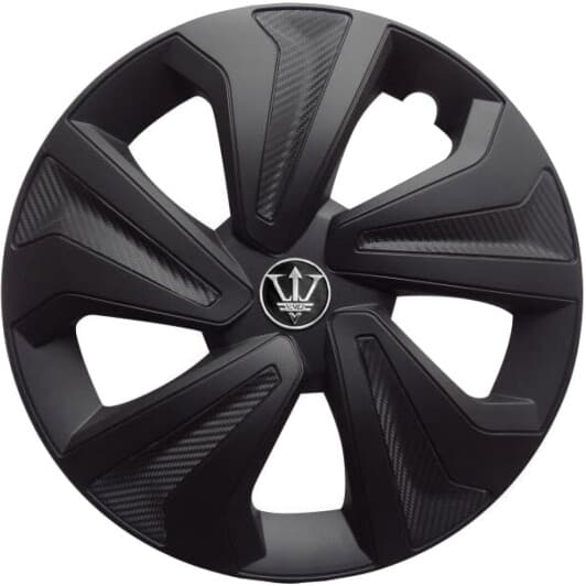 Комплект ковпаків на колеса Carface Evo Kango колір чорний з карбоновою обробкою R15