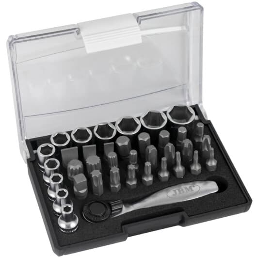 Набір бит та торцевих головок з тріскачкою JBM 52198 35 шт.