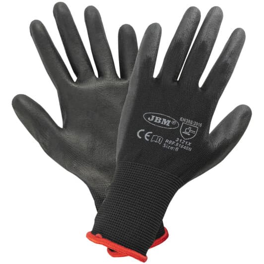 Рукавички робочі JBM хб з нітриловим покриттям чорні