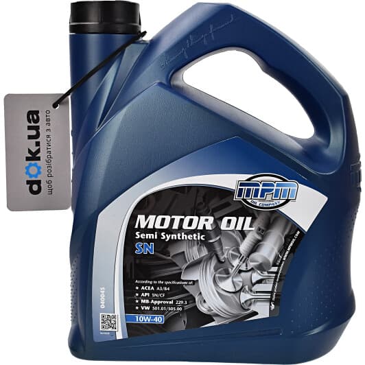 MPM Semi Synthetic SN 10W-40 (4 л) моторное масло