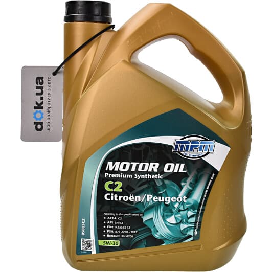 MPM Premium Synthetic C2 Citroën / Peugeot 5W-30 (5 л) моторна олива