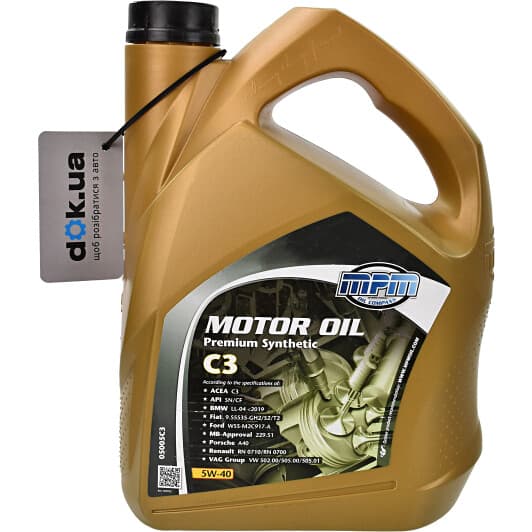 MPM Premium Synthetic C3 5W-40 (5 л) моторное масло