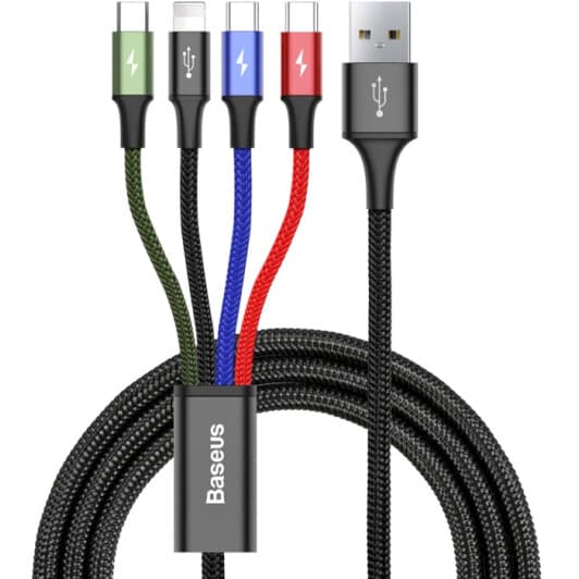 Кабель 4 в 1 Baseus USB - Apple Lightning - type-C - type-C - Micro USB Rapid Series 4-IN-1 CA1T4-B01 1,2 м