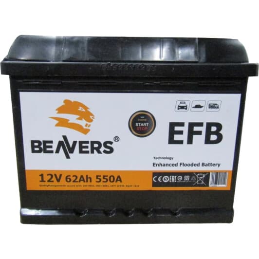 Аккумулятор Beavers 6 CT-62-R EFB 662RBEAVERSEFB