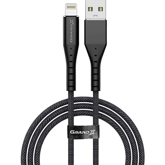 Кабель Grand-X FL-12B Apple Lightning - type-C 2 м