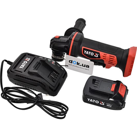 Болгарка акумуляторна Yato YT-82826 (1 акумулятор + ЗП) 125 мм