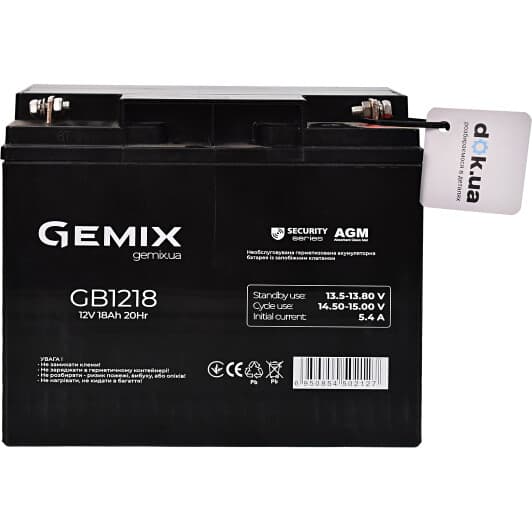 Акумулятор для ДБЖ Gemix GB GB1218 10700205 18 Аг 12 В