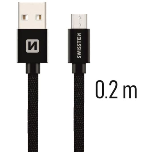 Кабель Swissten DOSWS71522101 USB - Micro USB 0,2 м