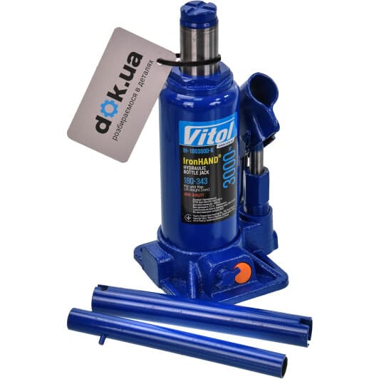 Домкрат Iron Hand бутылочный гидравлический 3 т IH-180350D-K