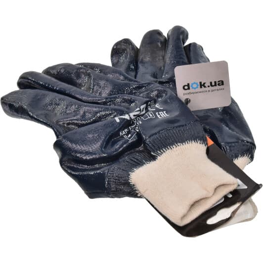 Рукавички робочі Neo Tools хб з нітриловим покриттям сині