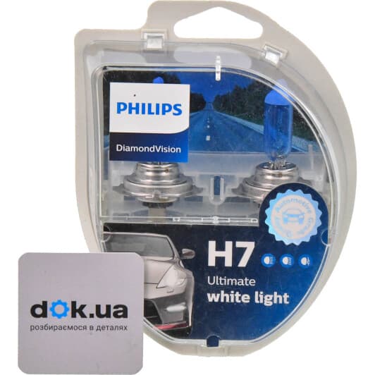 Автолампа Philips DiamondVision H7 PX26d 55 W синяя 12972DVS2