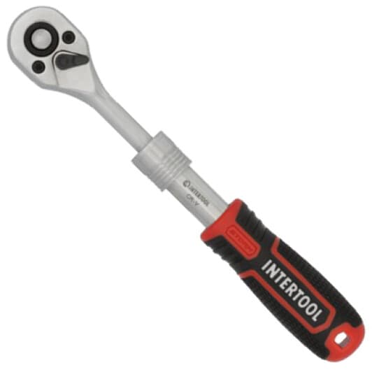 Тріскачка Intertool ET-8004 телескопічна 1/4" 72 зубця 188 мм