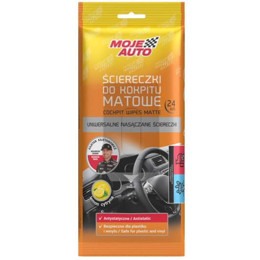 Салфетки Moje Auto Cockpit Wipes Matte 19-068 нетканый материал 24 шт
