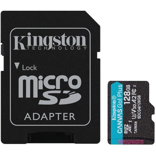 Карта памяти Kingston Canvas Go! Plus microSDXC 128 ГБ с SD-адаптером SDCG4/128GB